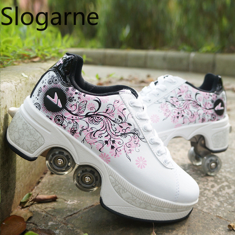 Men Shoes Size - Donne 4 Ruote Deformazione Pattini A