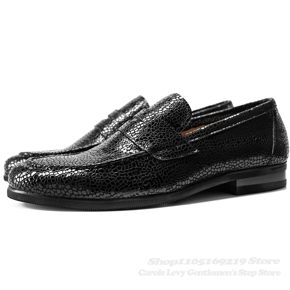 Men'S Shoes Loafers Casual - Mocassini in pelle britannica con stampa
