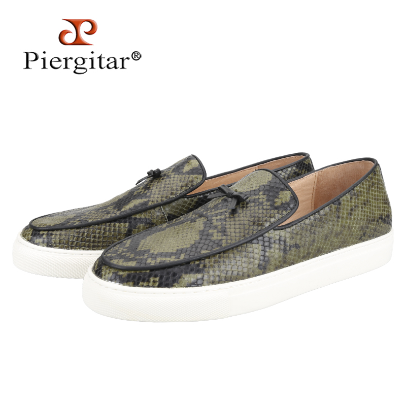 Men'S Shoes Green And White - Sneakers da Uomo Piergitar in Pelle