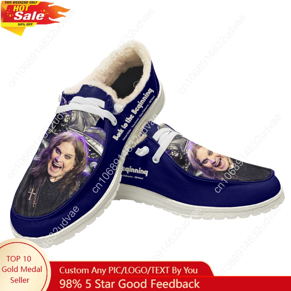 Men'S Shoes Loafers Casual - Mocassini Ozzy Osbourne 1948-2025 in peluche,