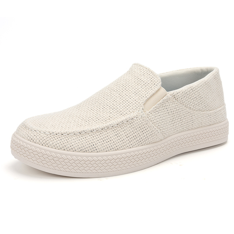 Men'S Shoes Loafers Casual - Mocassini da uomo in lino, traspiranti,